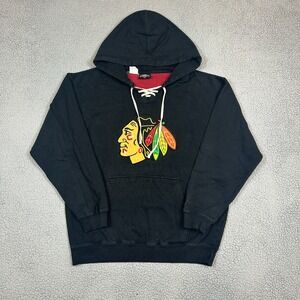 Vintage Chicago Blackhawks Hoodie Mens Size Large Pullover USA